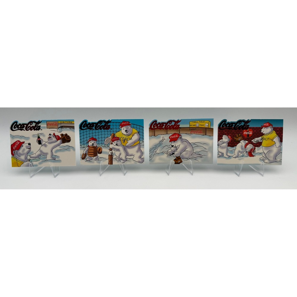 Coca-Cola Polar Bears T-Ball Practice 1996 Trading Cards Set of 4 SP-1 2 4 5